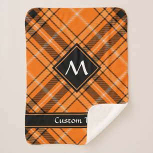 Halloween Oranje Tartan Sherpa Deken