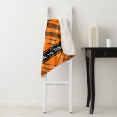 Halloween Oranje Tartan Sherpa Deken (In situ)