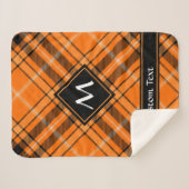 Halloween Oranje Tartan Sherpa Deken (Voorkant (horizontaal))