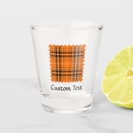 Halloween Oranje Tartan Shot Glas (Voorkant)