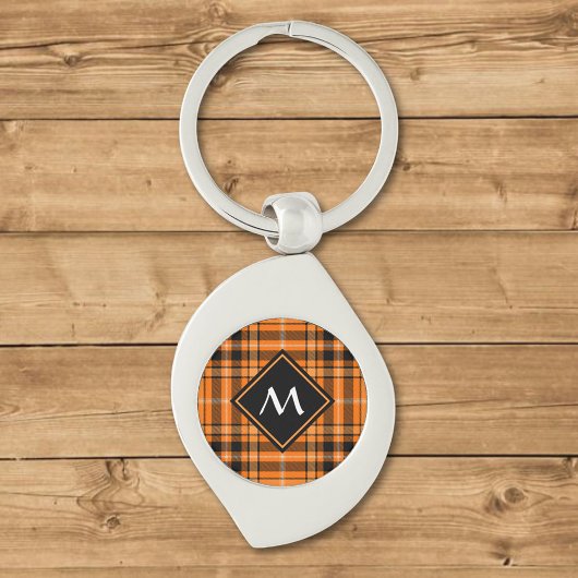 Halloween Oranje Tartan Sleutelhanger