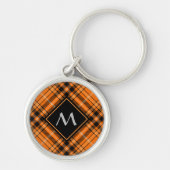 Halloween Oranje Tartan Sleutelhanger (Voorkant)