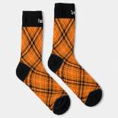 Halloween Oranje Tartan Sokken (Rechts)