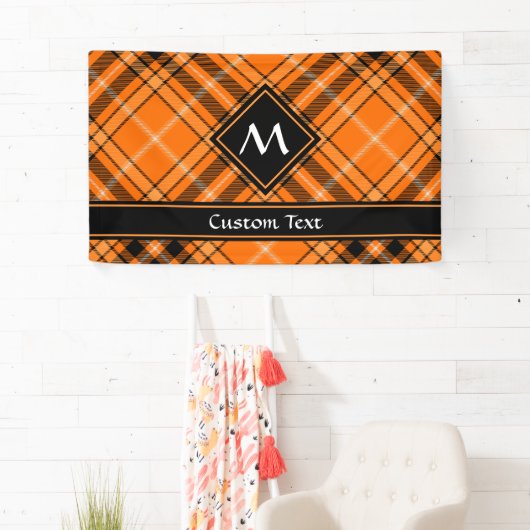 Halloween Oranje Tartan Spandoek (Insitu)