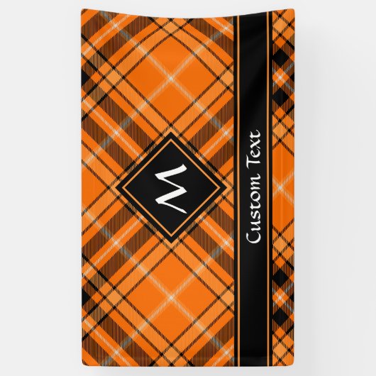 Halloween Oranje Tartan Spandoek (Verticaal)