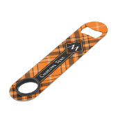 Halloween Oranje Tartan Speed Flessenopener (Voorkant Gekanteld)