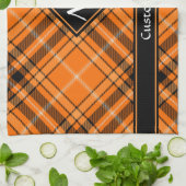 Halloween Oranje Tartan Theedoek (Gevouwen)
