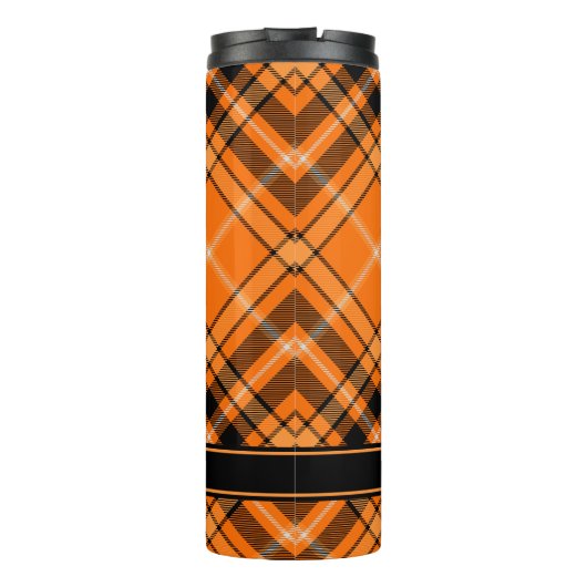 Halloween Oranje Tartan Thermosbeker (Achterkant)