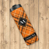 Halloween Oranje Tartan Thermosbeker