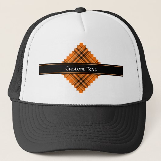 Halloween Oranje Tartan Trucker Pet (Voorkant)