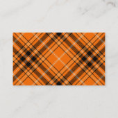 Halloween Oranje Tartan Visitekaartje (Achterkant)