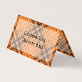 Halloween Oranje Tartan Visitekaartje (Achterkant)