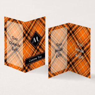 Halloween Oranje Tartan Visitekaartje
