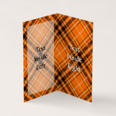 Halloween Oranje Tartan Visitekaartje (Binnen)