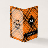 Halloween Oranje Tartan Visitekaartje (Buitenkant)