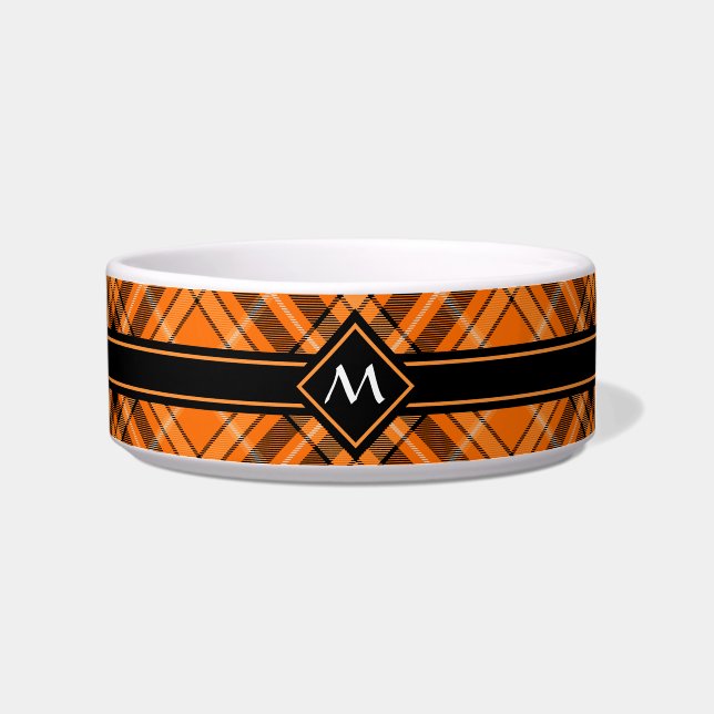 Halloween Oranje Tartan Voerbakje (Rechts)