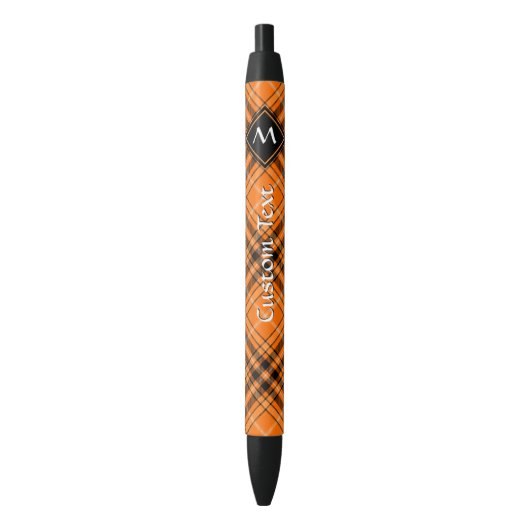 Halloween Oranje Tartan Zwarte Inkt Pen (Voorkant Verticaal)