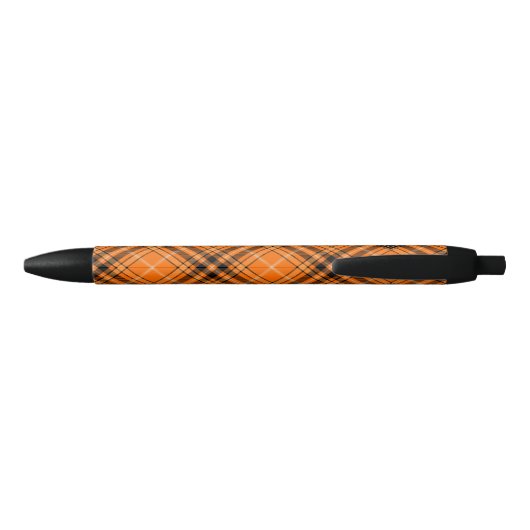 Halloween Oranje Tartan Zwarte Inkt Pen (Achterkant)