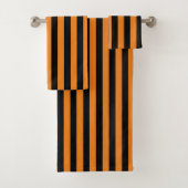Halloween Oranje - Verticale streep Bad Handdoek (Insitu)