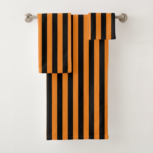 Halloween Oranje - Verticale streep Bad Handdoek (Insitu)