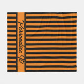 Halloween Oranje - Verticale streep Fleece Deken (Voorkant (Horizontaal))