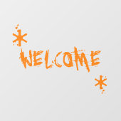 Halloween oranje welkom aangepaste tekst eng raamsticker (Vel)
