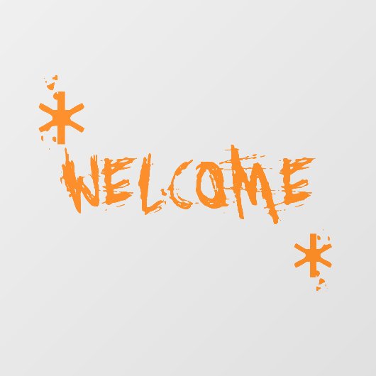 Halloween oranje welkom aangepaste tekst eng raamsticker (Vel)