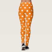 Halloween Oranje White Polka Dots Pattern Costuum Leggings (Achterkant)
