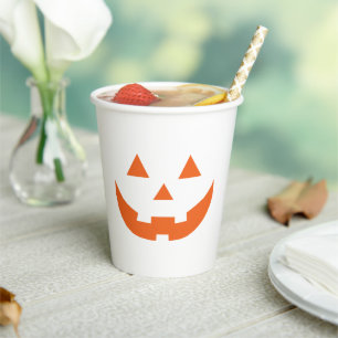 Halloween oranje wit Jack o lantaarns pompoen Papieren Bekers