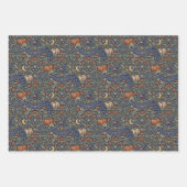 Halloween Oranje Zwarte Katten Vleermuizen Inpakpapier Vel (Voorkant)