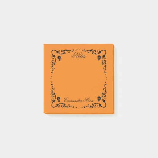 Halloween Oranje & Zwarte Magische Grens Gepersona Post-it® Notes (Voorkant)