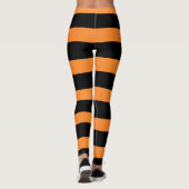 Halloween Oranje zwarte stripes Leggings (Achterkant)