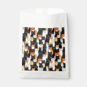Halloween Oranje zwarte witte katten Bedankzakje (Voorkant)