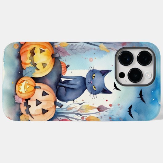 Halloween Oriental Blue Cat met pompoenen eng Case-Mate iPhone Case (Achterkant (horizontaal))