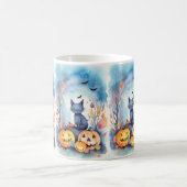 Halloween Oriental Blue Cat met pompoenen eng Koffiemok (Center)