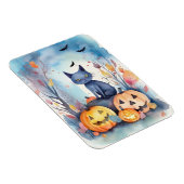Halloween Oriental Blue Cat met pompoenen eng Magneet (Rechterzijde)