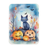 Halloween Oriental Blue Cat met pompoenen eng Magneet (Verticaal)