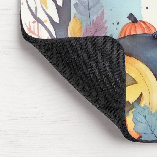 Halloween Oriental Blue Cat met pompoenen eng Muismat (Hoek)