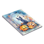 Halloween Oriental Blue Cat met pompoenen eng Notitieboek (Rechterzijde)