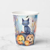 Halloween Oriental Blue Cat met pompoenen eng Papieren Bekers (Achterkant)