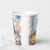 Halloween Oriental Blue Cat met pompoenen eng Papieren Bekers (Rechts)