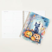 Halloween Oriental Blue Cat met pompoenen eng Planner (Display)