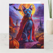 Halloween Oriental Blue Cat Vampire Pumpkins eng Kaart (Voorkant)