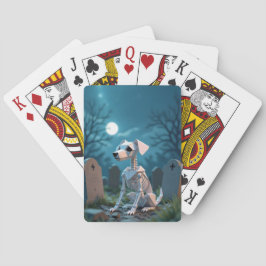 Halloween Origami Skeleton Dog Pokerkaarten