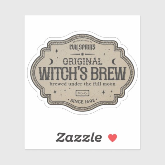 Halloween Original Witch's Brew Magic Potion Sticker (Vel)