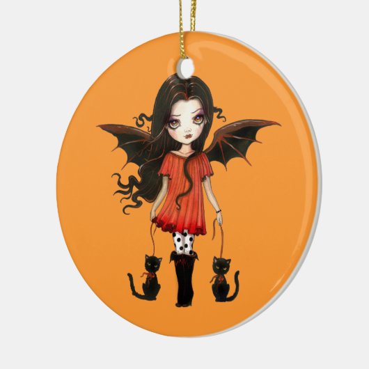 Halloween Ornament Little Vampire met katten (Links)