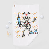 Halloween Orthopedisch Verpleegkundige Skelet Scru Golfhanddoek (Insitu)