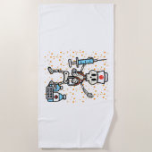 Halloween Orthopedisch Verpleegkundige Skelet Scru Strandlaken (Voorkant)