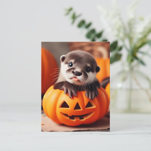 Halloween Otter Briefkaart (Staand voorkant)