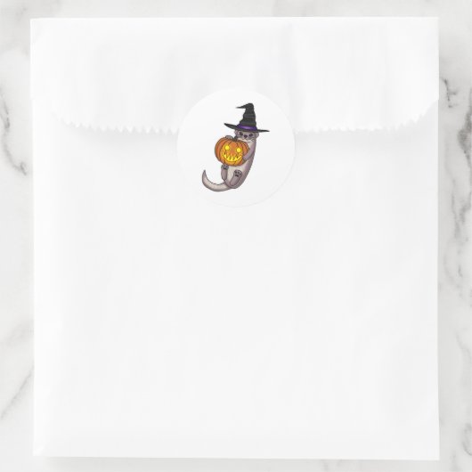Halloween Otter Ronde Sticker (Tas)